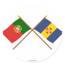 Drapeaux croisés du Portugal et de la Madère