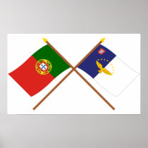 Drapeaux croisés du Portugal et des Açores