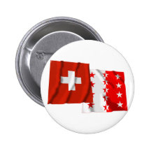 Drapeaux de ondulation de la Suisse et du Valais Badges