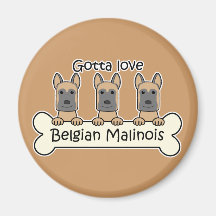 Drie Belgische Malinois Koelkast Magneet