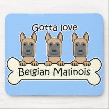 Drie Belgische Malinois Muis Mat