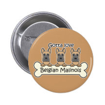 Drie Belgische Malinois Speldbutton
