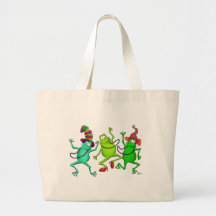 Drie het dansen Kikkers Canvas Tassen