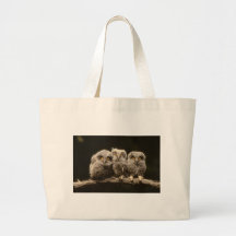 Drie Kuikens van de Uil Canvas Tassen