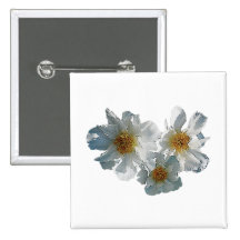Drie Witte Pioenen Button
