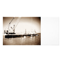 Drijvende Aak met gestemde kraansepia Persoonlijke Fotokaarten