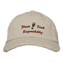 Drink het Pet van Responsibubbly van de Wijn Baseball Cap