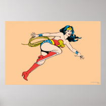 Droite de saut de femme de merveille poster