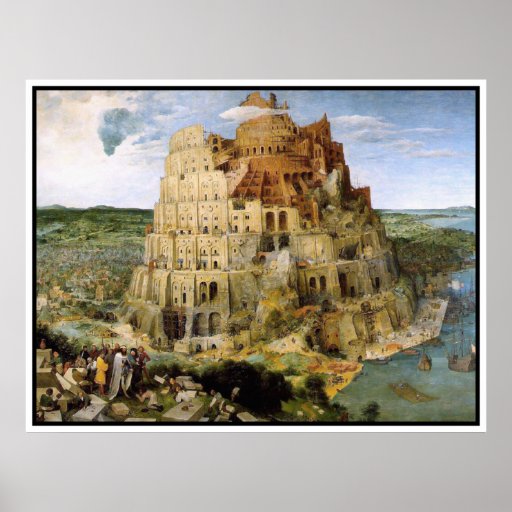 Druk/Poster: Toren van Babel - Peter Bruegel