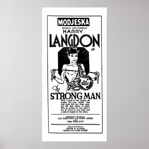 Druk van de de filmadvertentie van Harry Langdon 1 Poster
