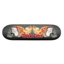 dubbel-vlamt schedel-blk-denkt skate decks