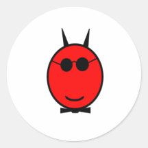 Duivel in Schaduwen Ronde Stickers
