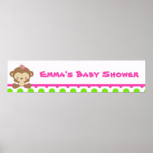 Dupe la bannière d'anniversaire de fille de singe posters