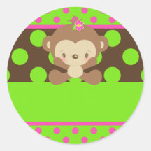 Dupe l'Autocollant-Nom Tag-001 de fille de singe