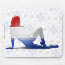 Dutch Girl Silhouette Flag Mouse Pads