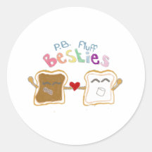 duvet de beurre d'arachide de besties adhésifs ronds