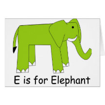 E est pour l'éléphant carte
