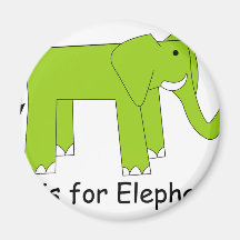E est pour l'éléphant magnets pour réfrigérateur