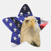 Eagle chauve américain et drapeau autocollants