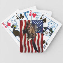 Eagle chauve et cartes de jeu patriotiques de drap cartes à jouer