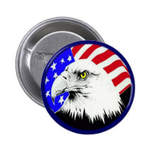 Eagle chauve et drapeau américain badges