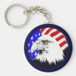 Eagle chauve et drapeau américain porte-clés