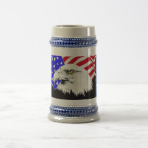 Eagle chauve et drapeau américain tasses à café