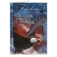 Eagle patriotique en vol carte de vœux