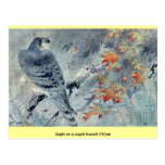 Eagle sur une branche Ukiyoe d'érable Carte Postale