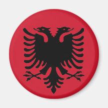 Eagle van de Zwarte van de Vlag van Albanië op een