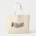 Échelle de musique et sac onduleux de notes