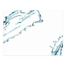 Éclaboussure bleue de l'eau de couleur cartes postales