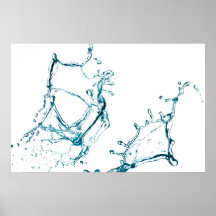 Éclaboussure bleue de l'eau de couleur posters