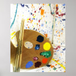 Éclaboussure de peinture d'artistes et palette de  posters