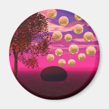 Éclat de joie - inspiration abstraite de magenta e magnets pour réfrigérateur