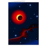 Éclipse rouge carte de vœux