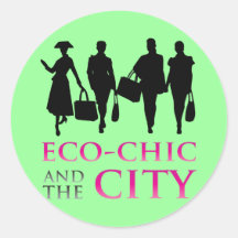 Eco-elegant en de Stad Ronde Stickers