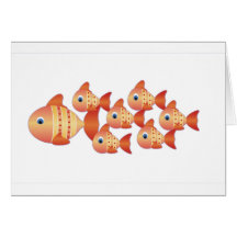 École des poissons cartes de vœux