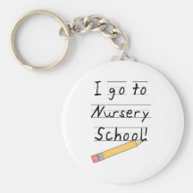 École maternelle rayée de papier et de crayon porte-clef