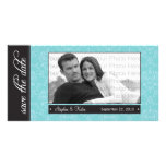 économies baroques de 8x4" Teal le faire-part de d Photocarte Personnalisée