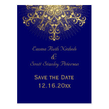 Économies bleues de mariage d'hiver de flocon de n carte postale