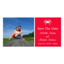 Économies de crabe la date Photocard (rouge) Photocarte Customisée