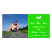 Économies de crabe la date Photocard (vert) Cartes De Vœux Avec Photo
