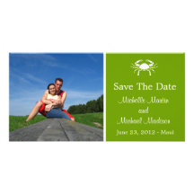 Économies de crabe la date Photocard (vert de mous Photocarte Personnalisée