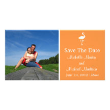 Économies de flamant la date Photocard (orange) Modèle Pour Photocarte
