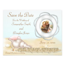 Économies de mariage de plage la date invitations personnalisées