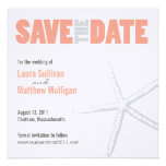 Économies de mariage d'étoiles de mer la date invitations personnalisées