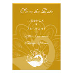 économies de paon d'or la date invitations personnalisables