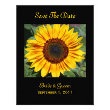 Économies de tournesol la carte de date faire-parts