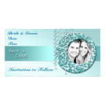 Économies de turquoise d'Aqua la date Carte Avec Photo